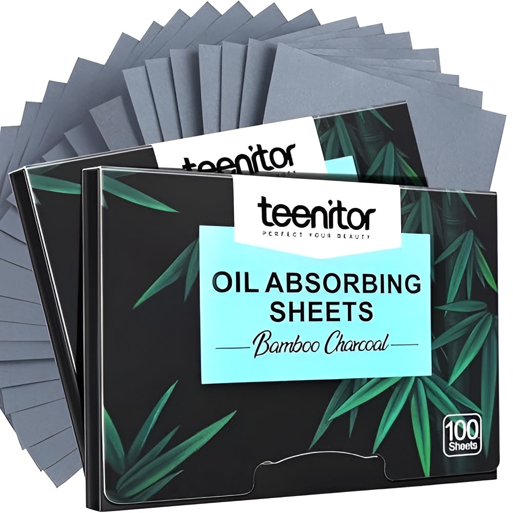 Teenitor Oil Absorbing Sheets – Bamboo Charcoal (100 hojas)